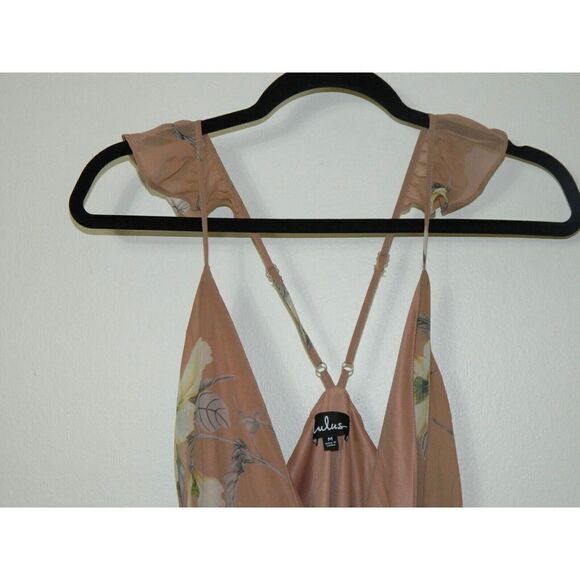 Lulu’s Dress All Mine Rusty Rose Pink Floral Print High-Low Wrap Maxi Medium - Picture 7 of 10